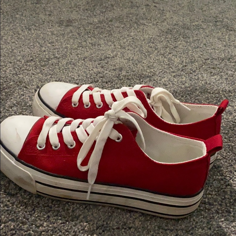 Red sneakers
